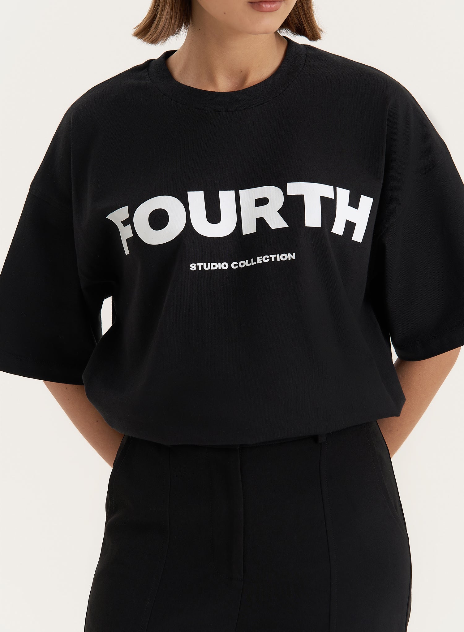 Black Fourth Branded Oversized T-Shirt